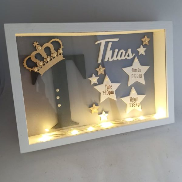Baby Box Frame with Glass - Prince Theme w/o LED Lights - Image 4