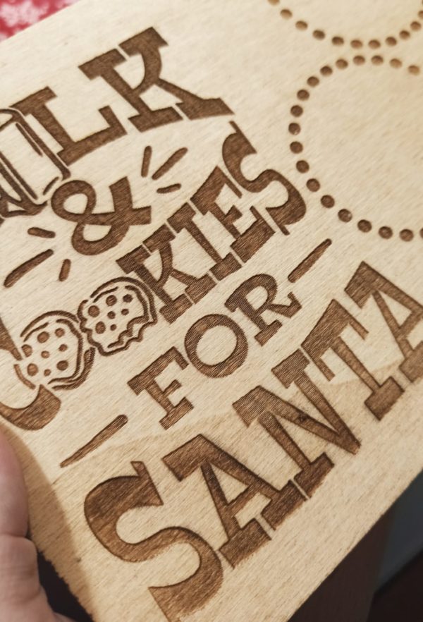 Small custom Santa Tray - Engraved with Wax Finished - Image 2