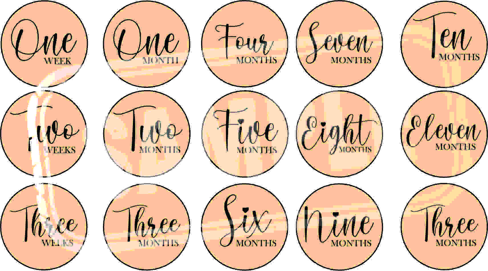 Baby Milestones Coasters – Monthly Photo Props – First Year Milestone