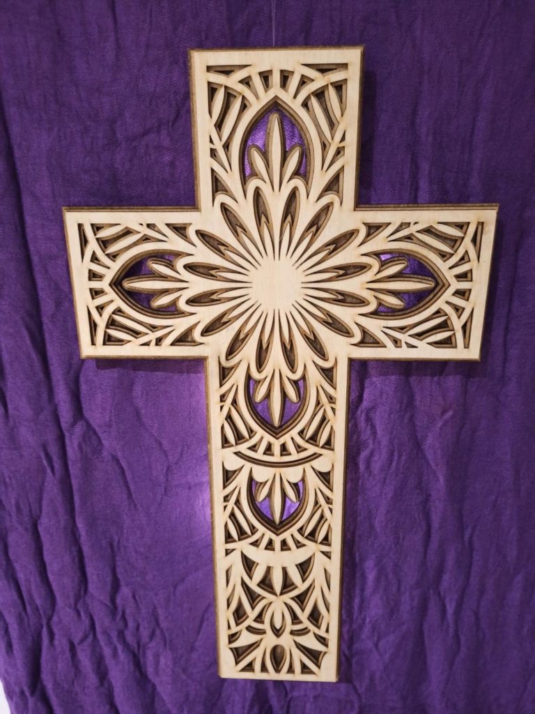 Large Wooden Cross with LED lights – Designed by Scic Crafts Studio ...