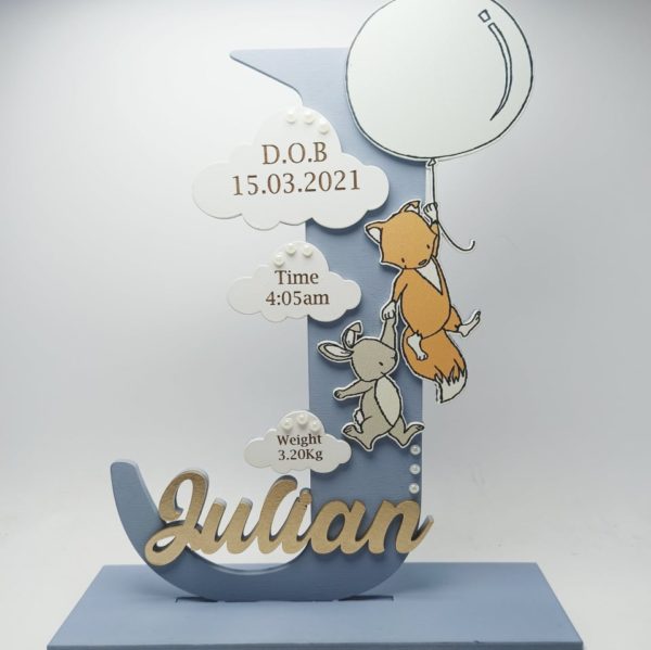 Standing Initial - Balloon with Baby Info - Image 2