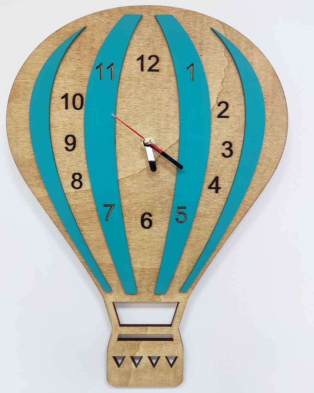 Wooden Clock – Hot Air Balloon Theme – Different Colours – Scic Crafts ...