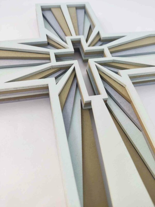 Wooden Cross - Six Layers - Green Scheme - Image 3