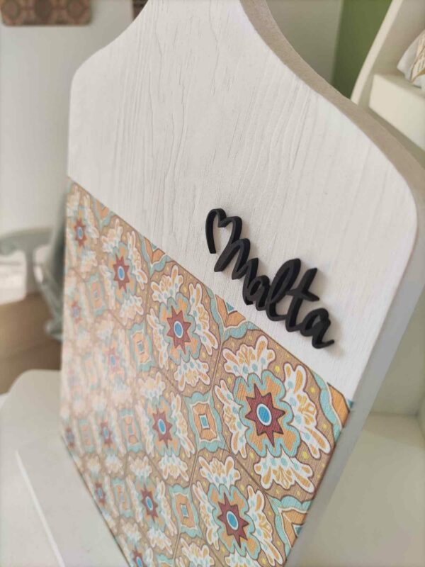 Love Malta Wooden kitchen board and table holder - Image 2