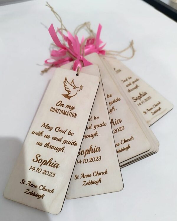 On My Confirmation - Wood Souvenir Bookmark
