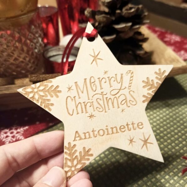Christmas Star Bauble Engraving - 11.5x11cm