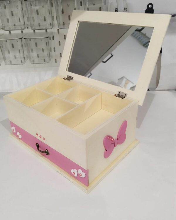 Wood Jewel Box with Mirror and Drawer - Minnie Theme - Image 2