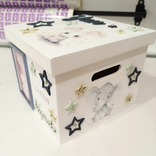 Box with Lid - Baby Elephant Theme (+Photo) - Image 3
