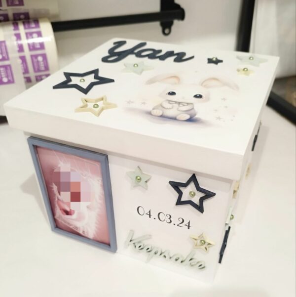 Box with Lid - Baby Elephant Theme (+Photo) - Image 2