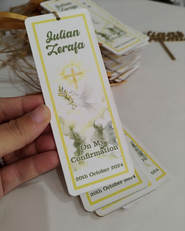 My Christening - White Souvenir Bookmark - 14.7x5.5cm