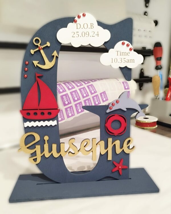 Standing Initial - Sailing Theme with D.O.B