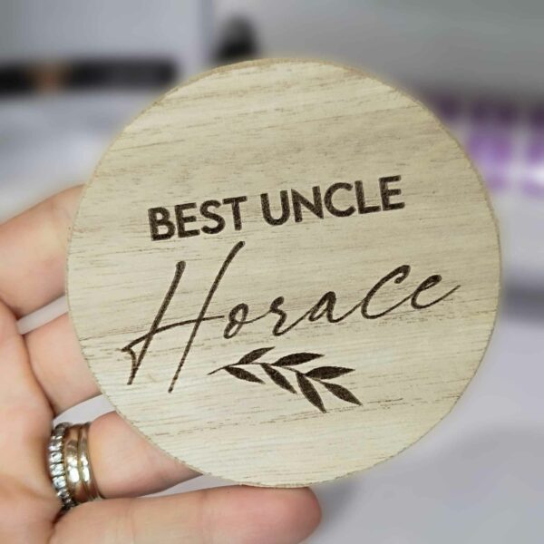 Engraved Coaster - with Leaf