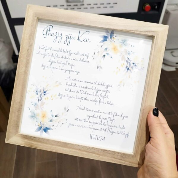 Frame with Floral Pattern & Text