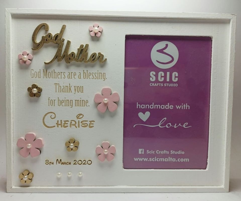 Godfather/Godmother /Parrinu/Parrina - White Frame