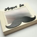 Wooden box flat with picture frame - Moustache Theme