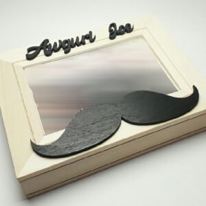 Wooden box flat with picture  frame - Moustache Theme