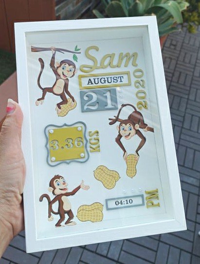 Baby Box Frame with Glass - Peanut Theme - Image 3