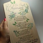Personalised Printed Wooden Beech Cutting Board with Handle - 39.5cmx18.5cmx1.5cm