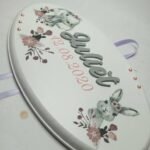 Wooden Panel Oval Name Sign - 24,8cm x 14,2cm x 14mm pine