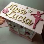 Wooden Cabinet with 2 large and 2 small drawers - Ballerina Theme