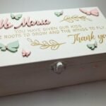 Keepsake Box - 20.5x11x9cm - Flower Theme - White Background
