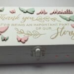 Rectangular Box 18x12x5cm - Butterlies Theme - White Background