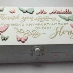 Rectangular Box 18x12x5cm - Butterlies Theme - White Background