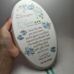 Wooden Panel Oval White with Custom Message