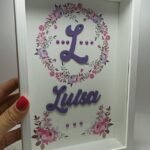 Box Frame with Glass - Name and Initial - 25x17x4cm