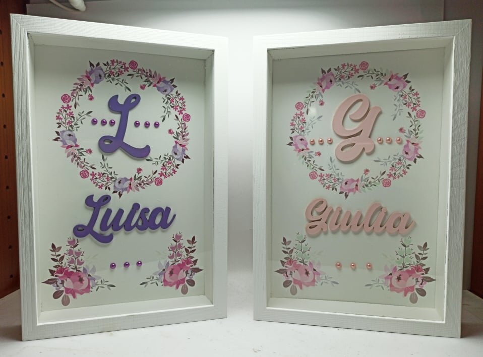 Box Frame with Glass - Name and Initial - 25x17x4cm - Image 2