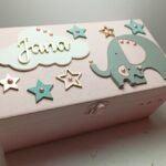 Keepsake Box - 20.5x11x9cm - Elephant Theme Girl