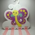 Personalised Hair Bow Hanger - Four Ribbons - Butterfly Theme