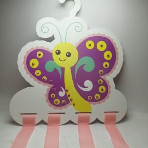 Personalised Hair Bow Hanger - Four Ribbons - Butterfly Theme