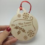 Christmas Bauble Engraving - 12x10cm - Mr & Mrs