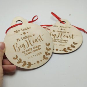 Christmas Bauble Engraving - 12x10cm - It takes a big heart to shape little minds