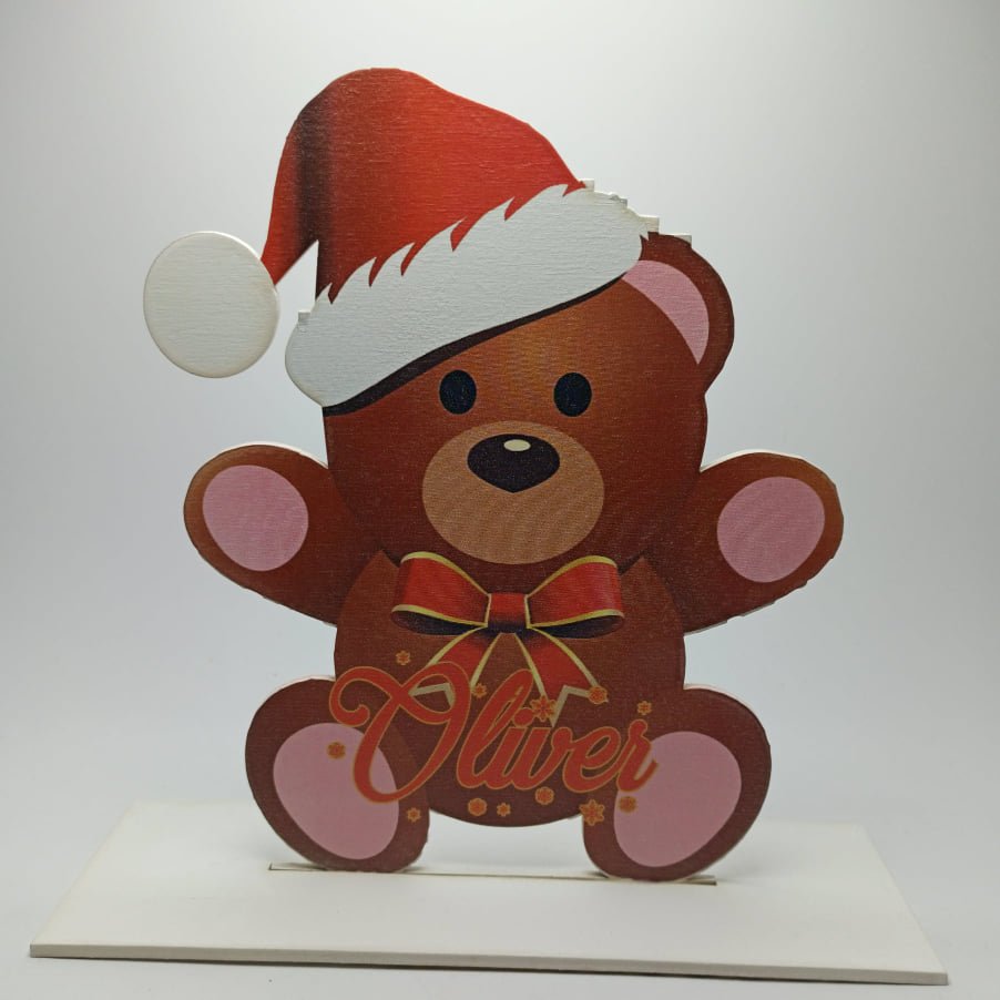 Wooden Standing Christmas Teddy
