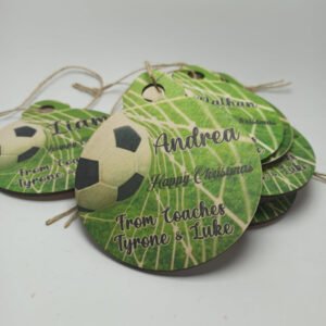 Christmas Football Bauble - 12x10cm