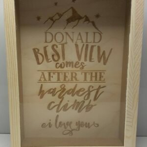 Standing Money Box Frame - Best View Comes After The Hardest Cliffs - 15x20x4cm