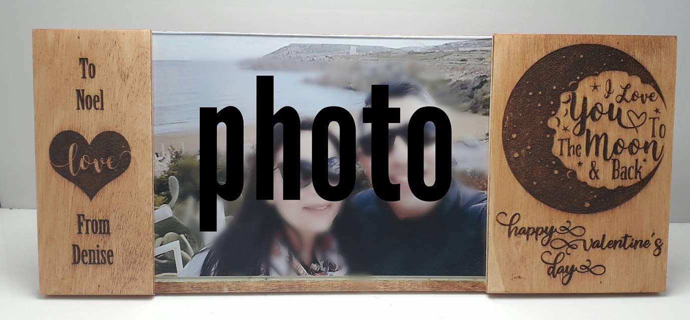 Standing Wooden Valentine's Frame - I love You To The Moon And Back - Image 2