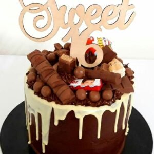 Wooden Cake Topper – Sweet 16