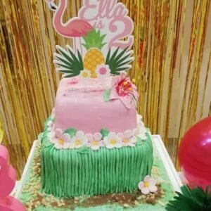 Wooden Cake Topper - Flamingo Theme