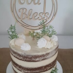 Wooden Cake Topper - God Bless