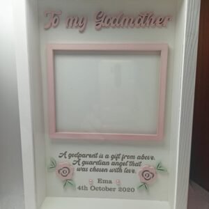 Box Frame with Glass - God Father/God Mother/Parrinu/Parrina