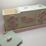Personalised Keepsake Boxes with Tray - Flowers Theme with 3 Boxes