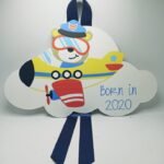 Personalized Kids Door Sign - Print on wood - Plane Theme