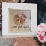 First Baby Shoe Keepsake Memory Box Frame