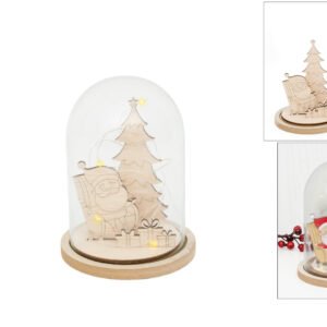 BASE WITH BELL JAR WITH LED 11.8X15.5X0.9CM MDF