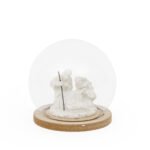 BASE WITH BELL JAR WITH NATIVITY FAMILY 9X9X0.9CM