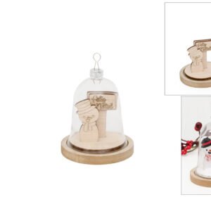 BASE WITH BELL JAR 8X9X0.9CM MDF FOLHA