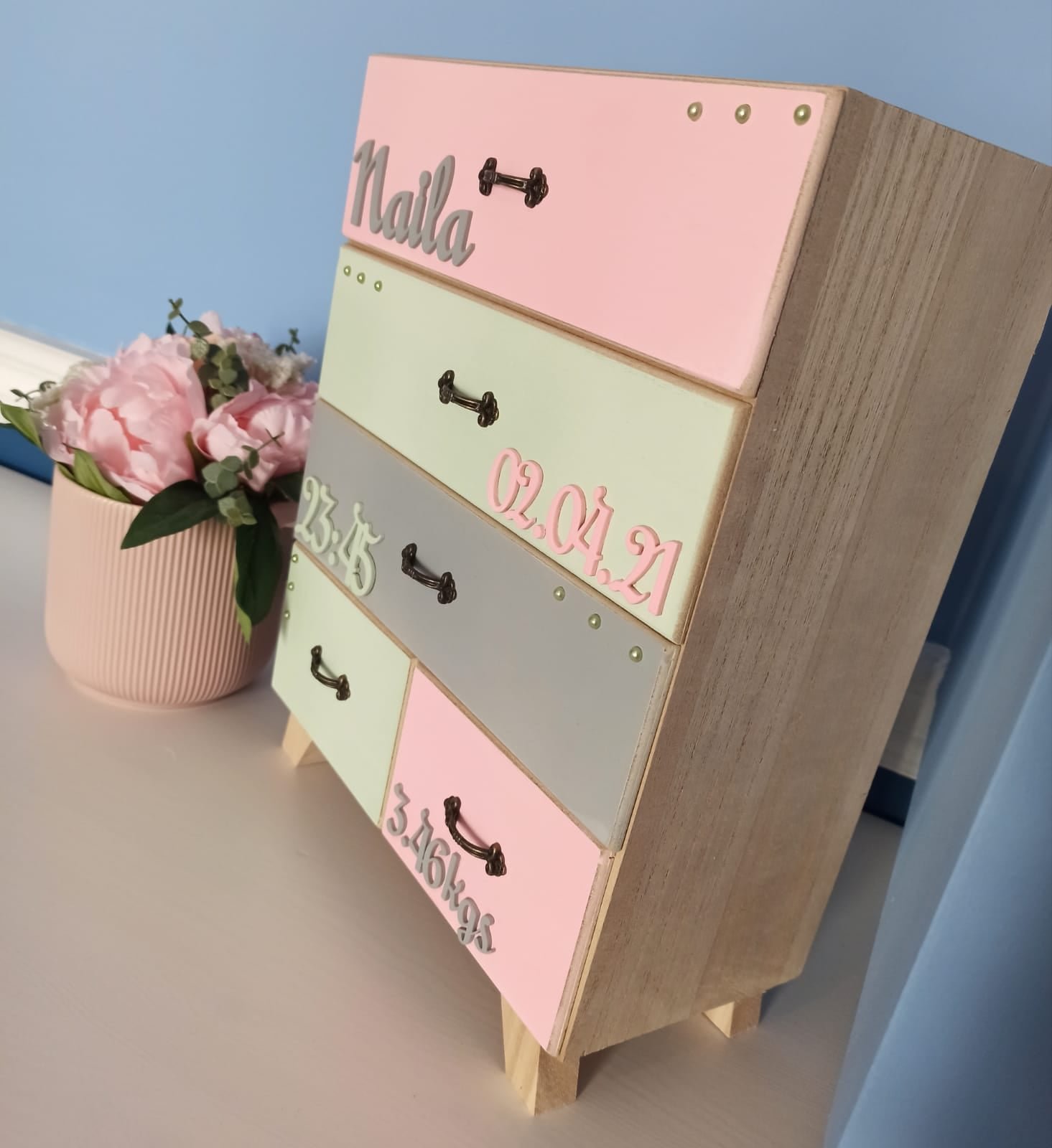 Wooden Chest with 5 drawers - Boy/ Girl - Image 3